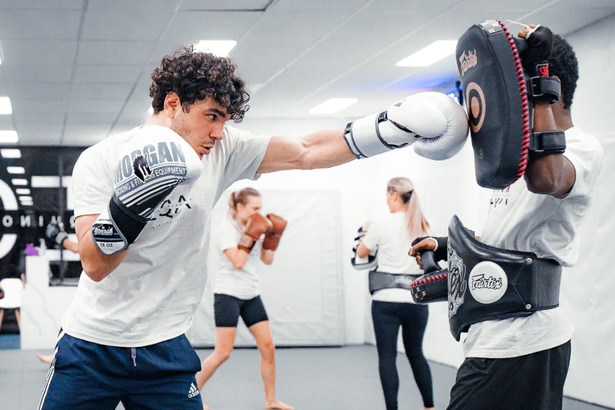 Equinox Academy's student practising Muay Thai striking techniques